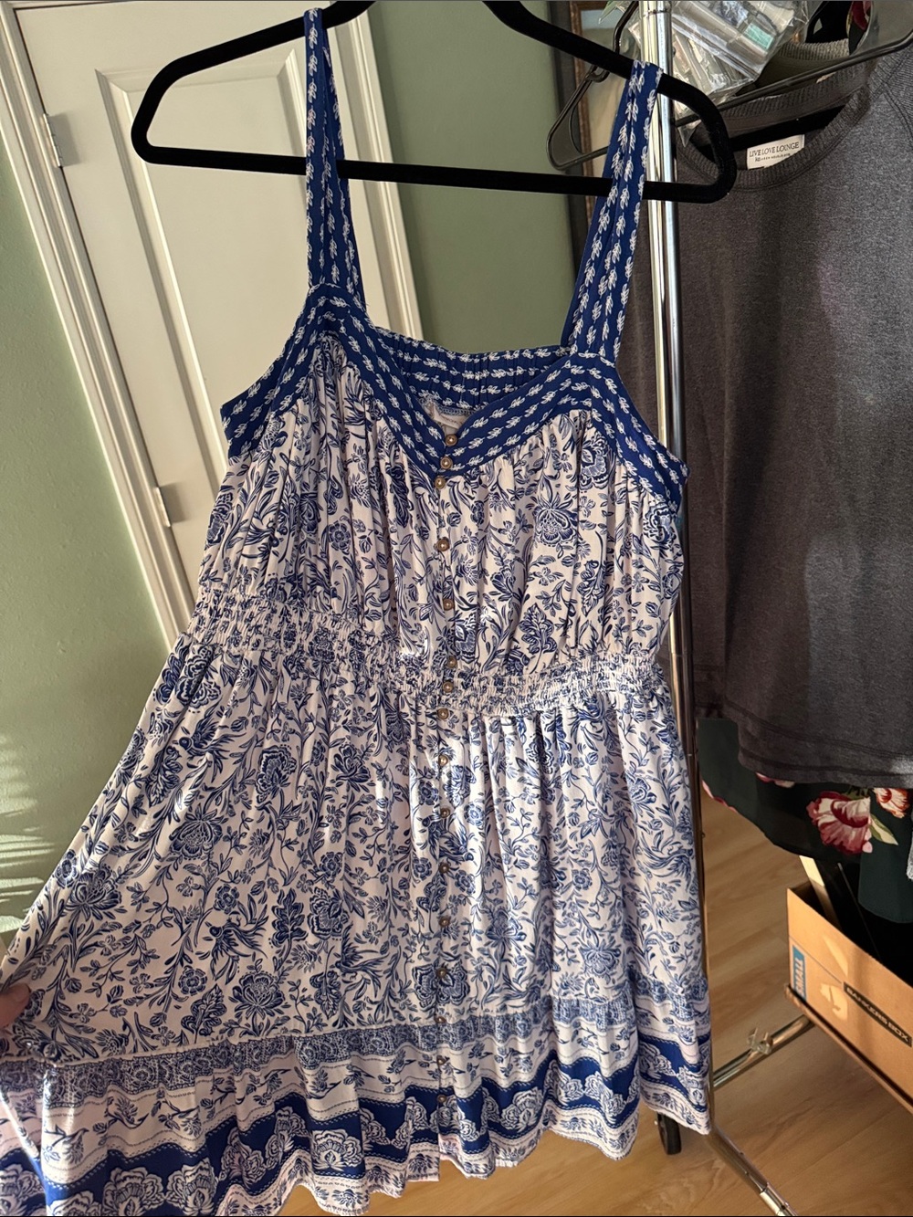 XXL Knox Rose Blue and White Floral Mini Sundress